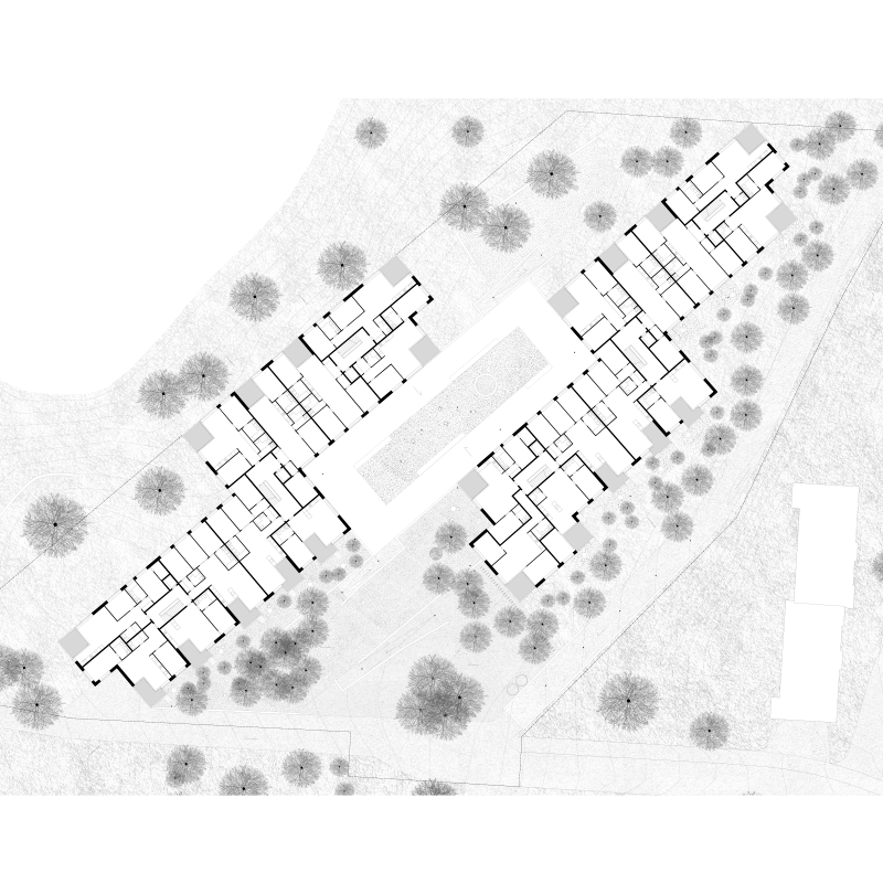 Study Waldacker A1, St. Gallen, Switzerland, 2017 – General ground floor plan of site.