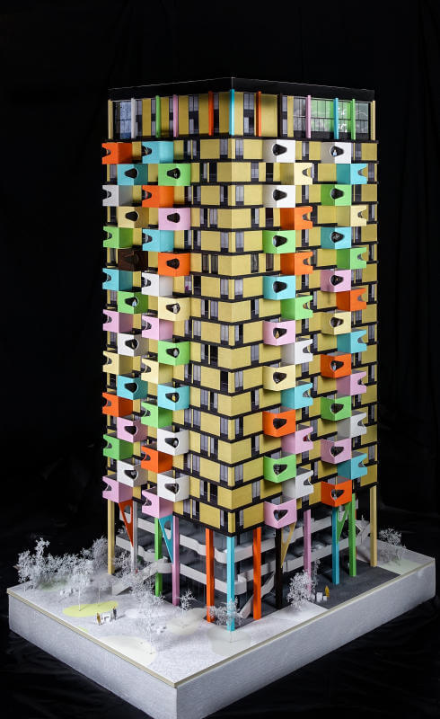 Einstein Zwiebel (monobrick onion), a residential tower  – model.