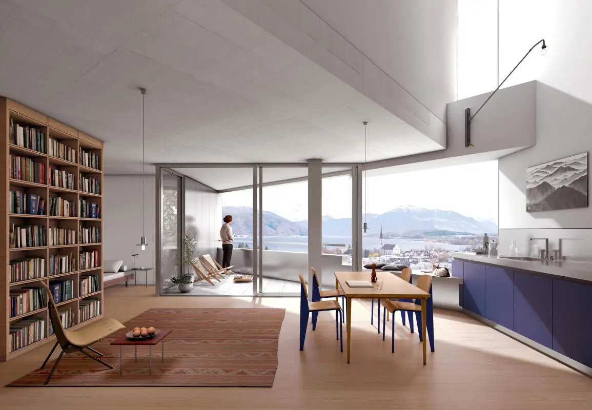 Visualisierung Hochhaus H Wohnung Innen