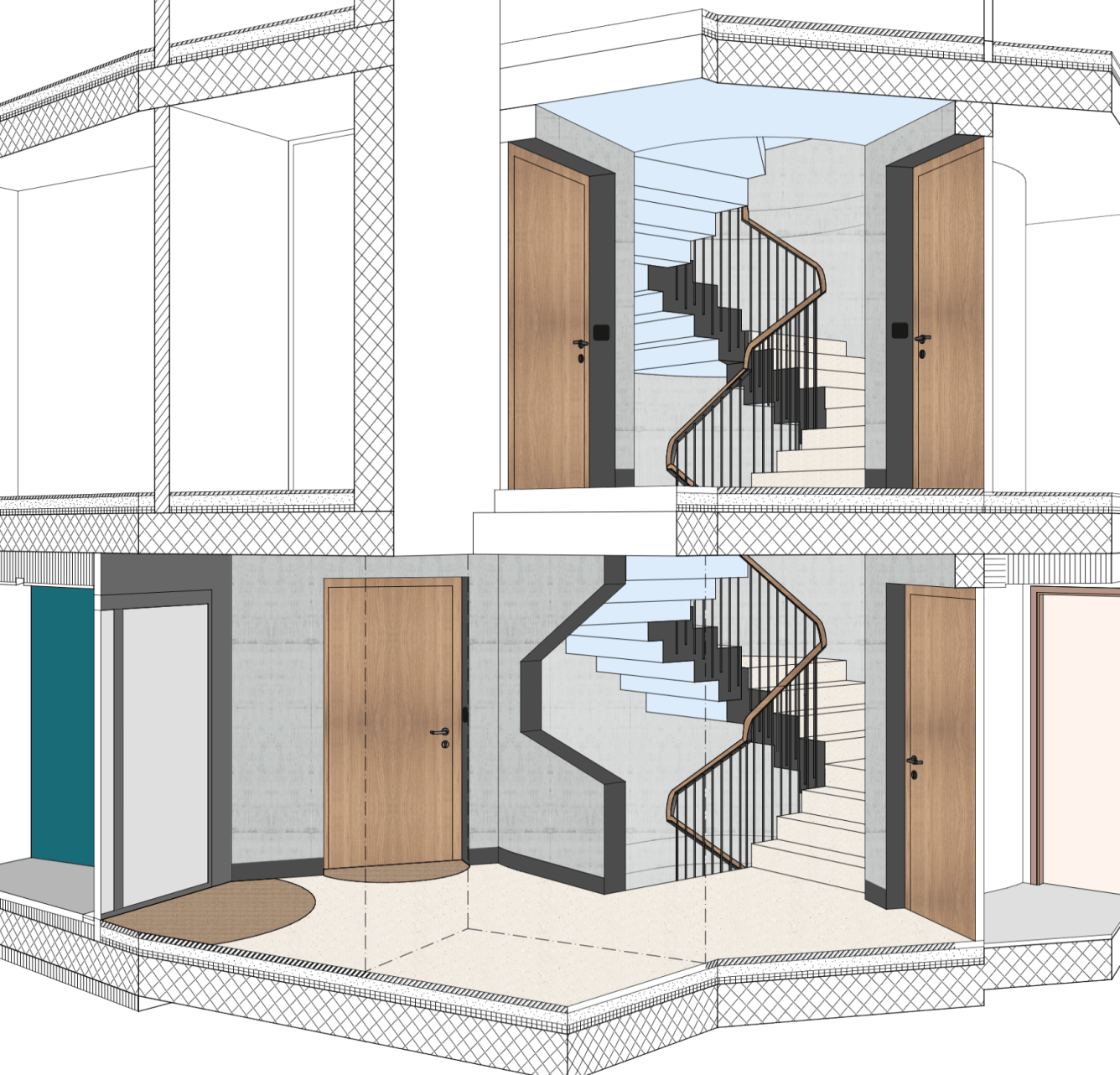 MOR Treppenhaus Perspektive
