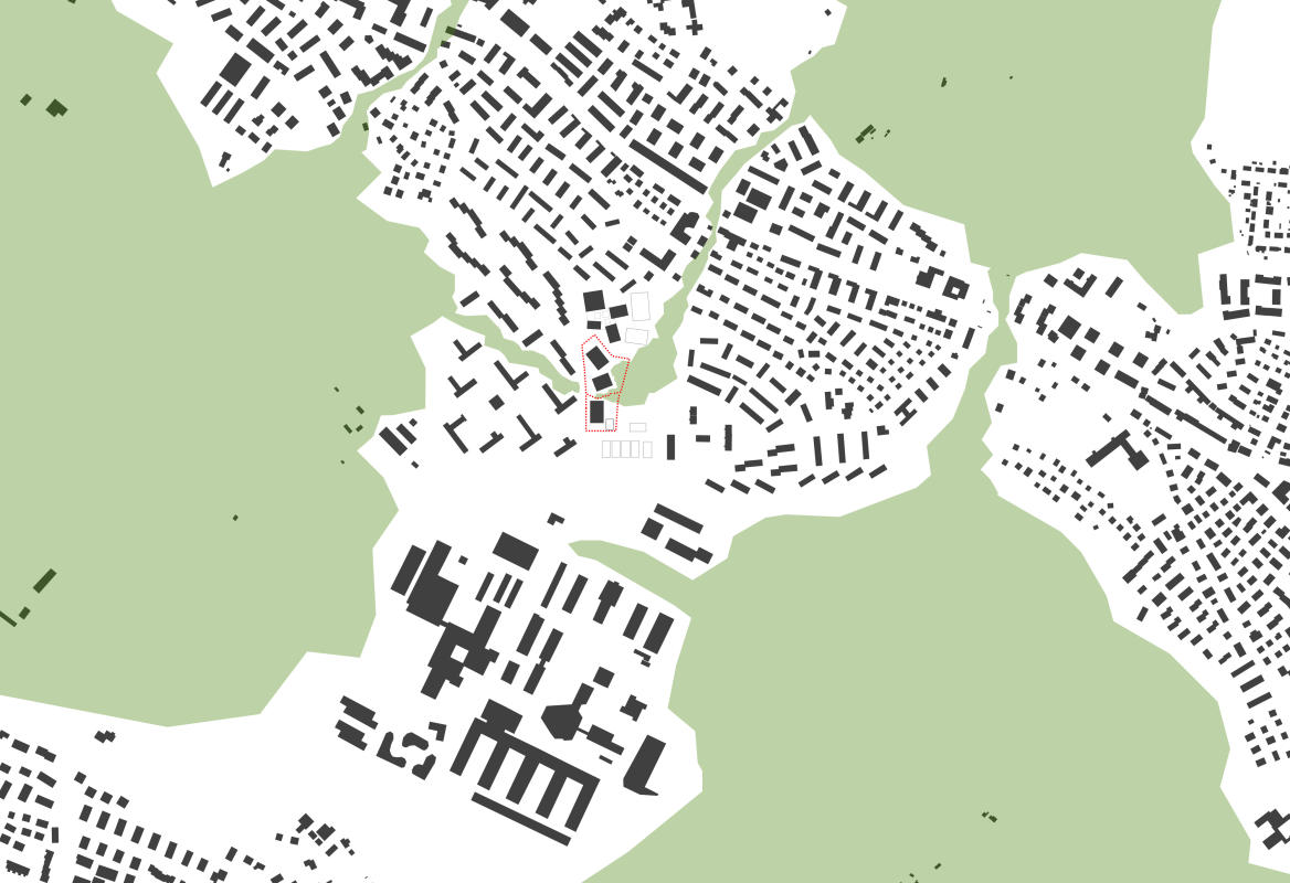 Lerchenhalde substitute buildings. Figure ground plan. Natural landscape